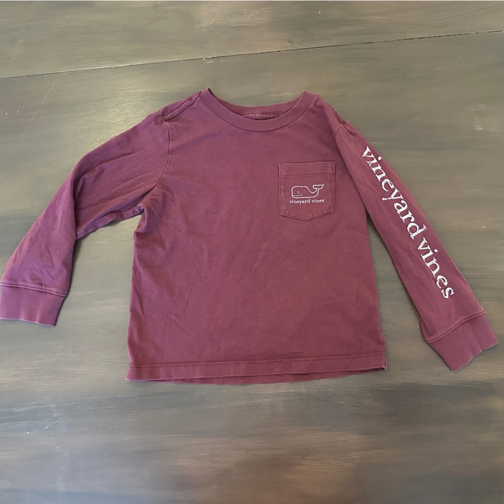 Vineyard Vines Kids Burgundy Long Sleeve Shirt